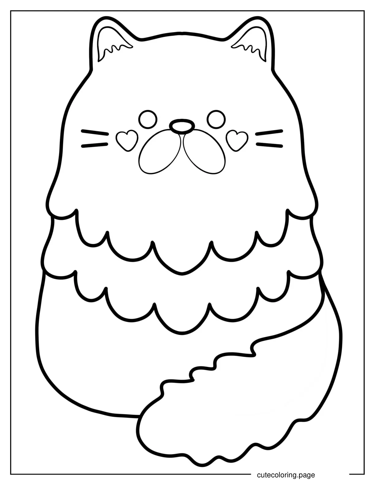 Coloring Page Of Furry Cat coloring page