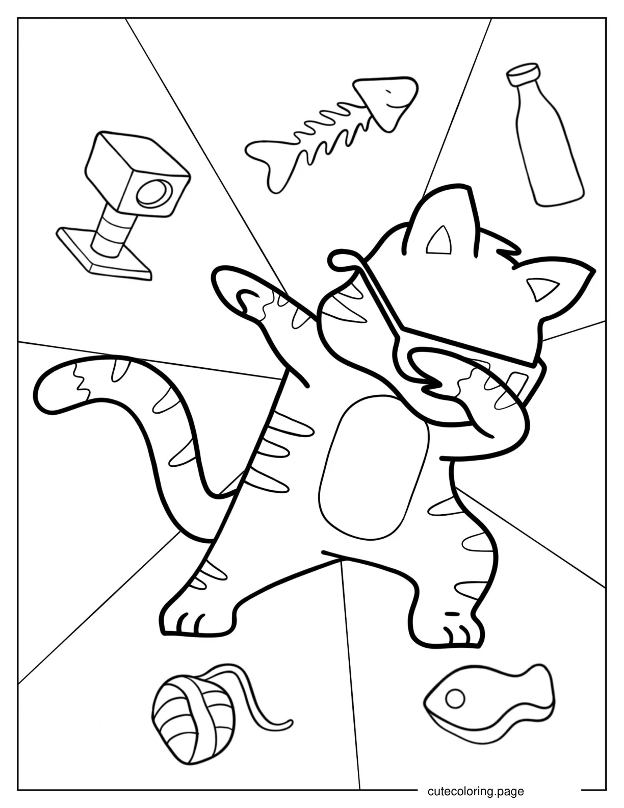 Cool Cat Dubbing Coloring Sheet coloring page