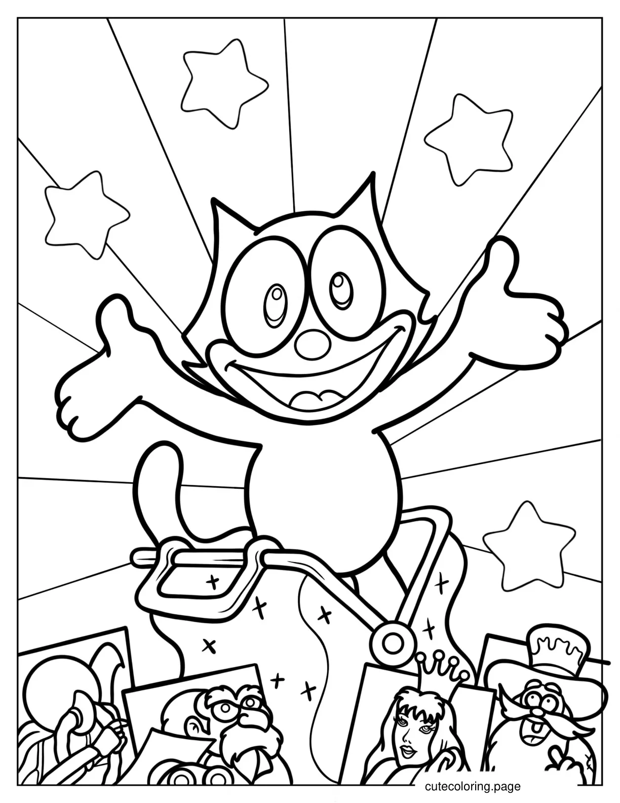 Easy Outline Of Felix The Cat Coloring Sheet coloring page