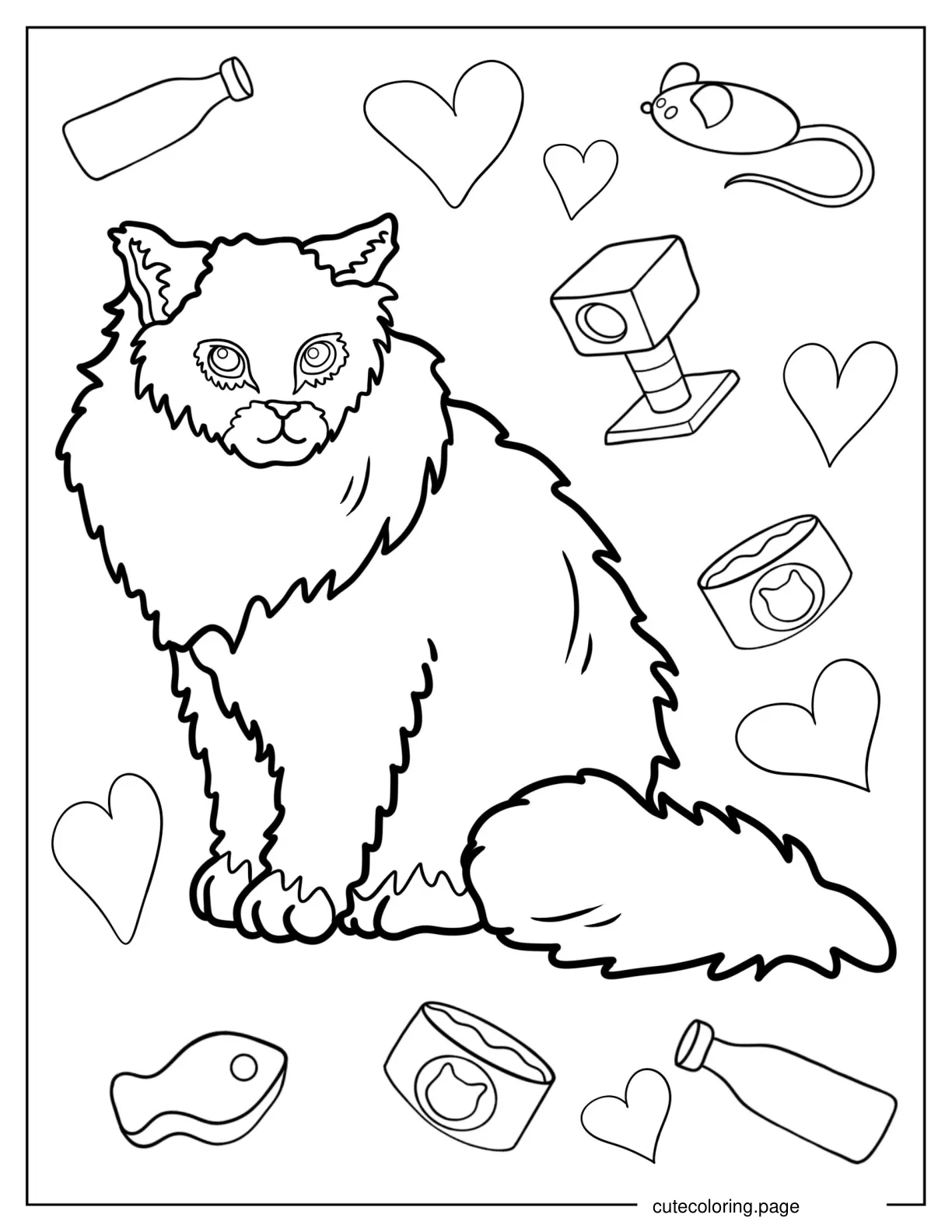 Norwegian Forest Cat Coloring Sheet coloring page