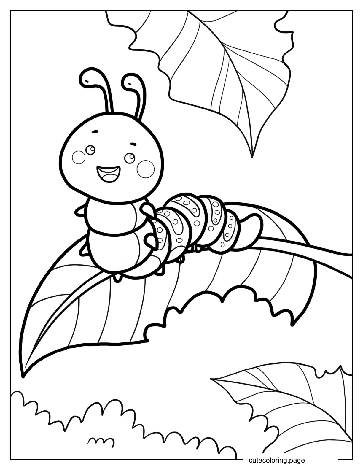 Cartoon Caterpillar To Color For Toddlers coloring page