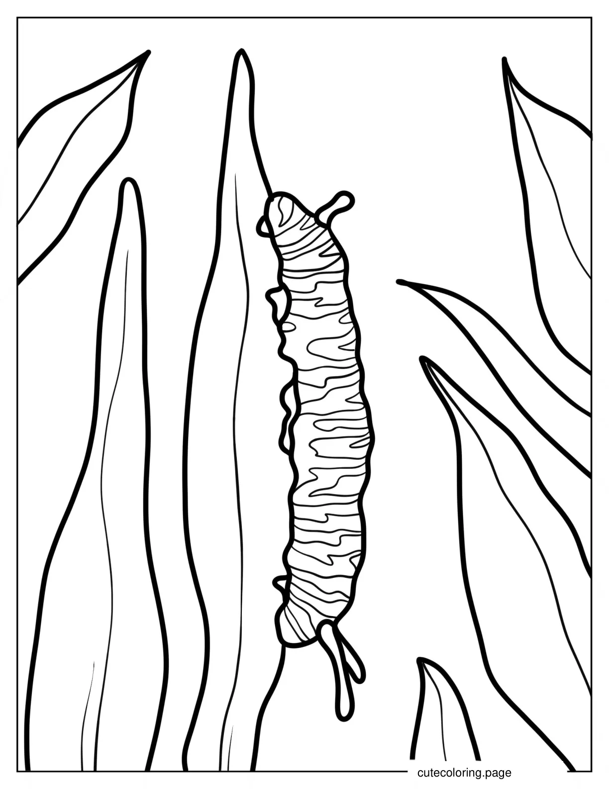 Caterpillar Crawling Up Grass coloring page