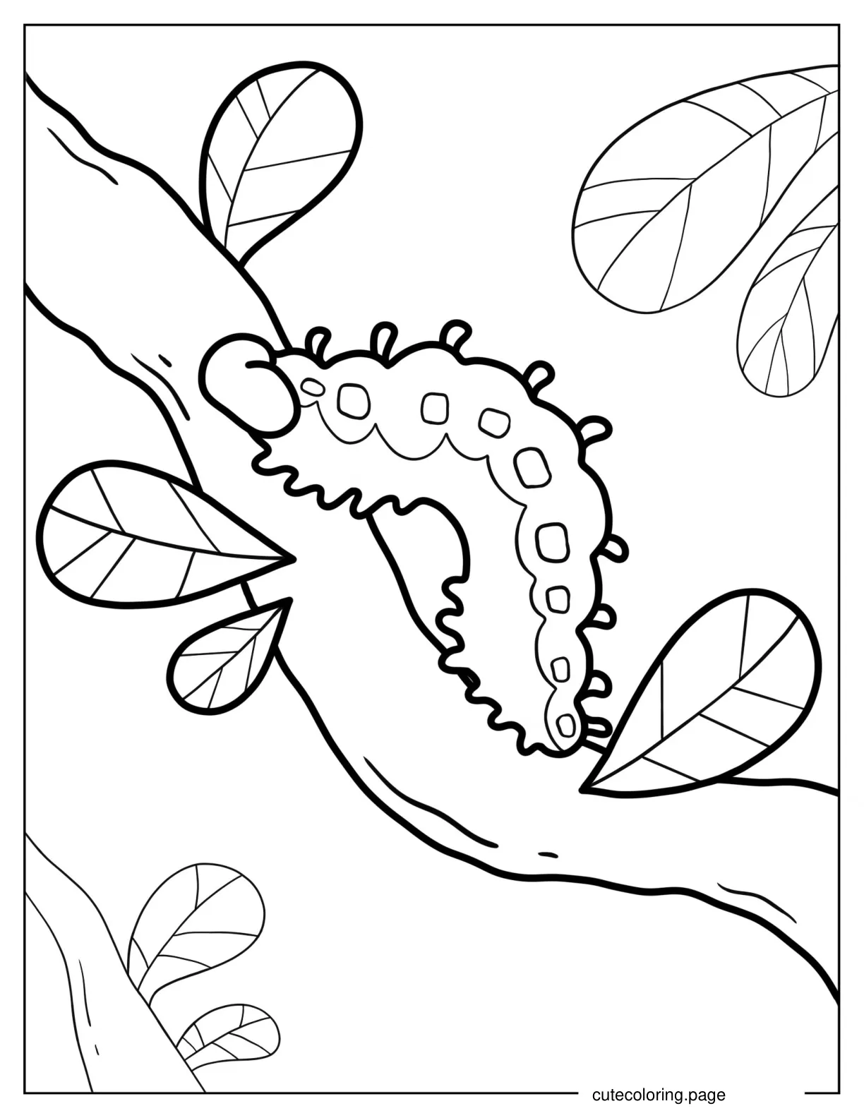 Caterpillar Walking Down Branch coloring page