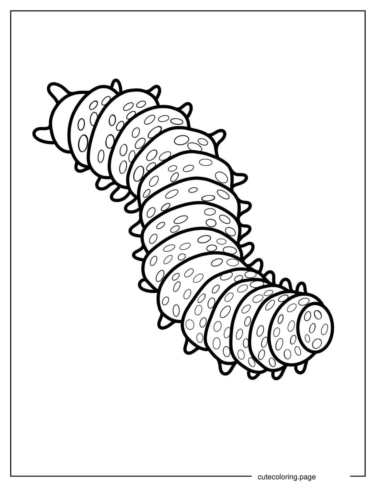 Caterpillar With Spots To Color For Kids coloring page