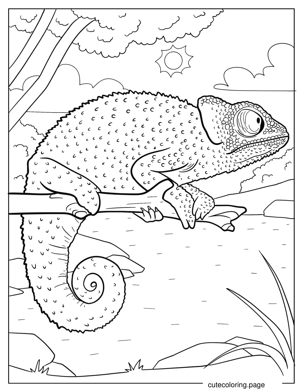 Coarse Chameleon Coloring Page coloring page