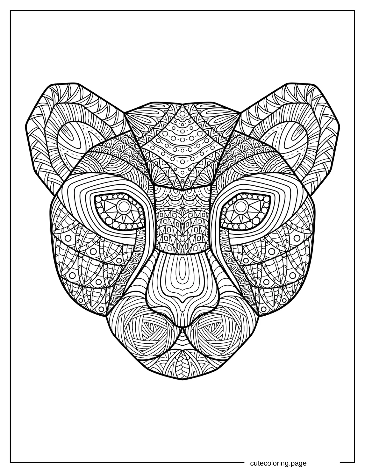 Mandala Of Cheetah_s Face coloring page