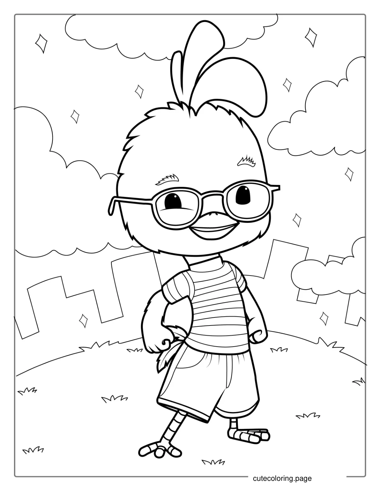 Ace Cluck From Chicken Little To Color coloring page