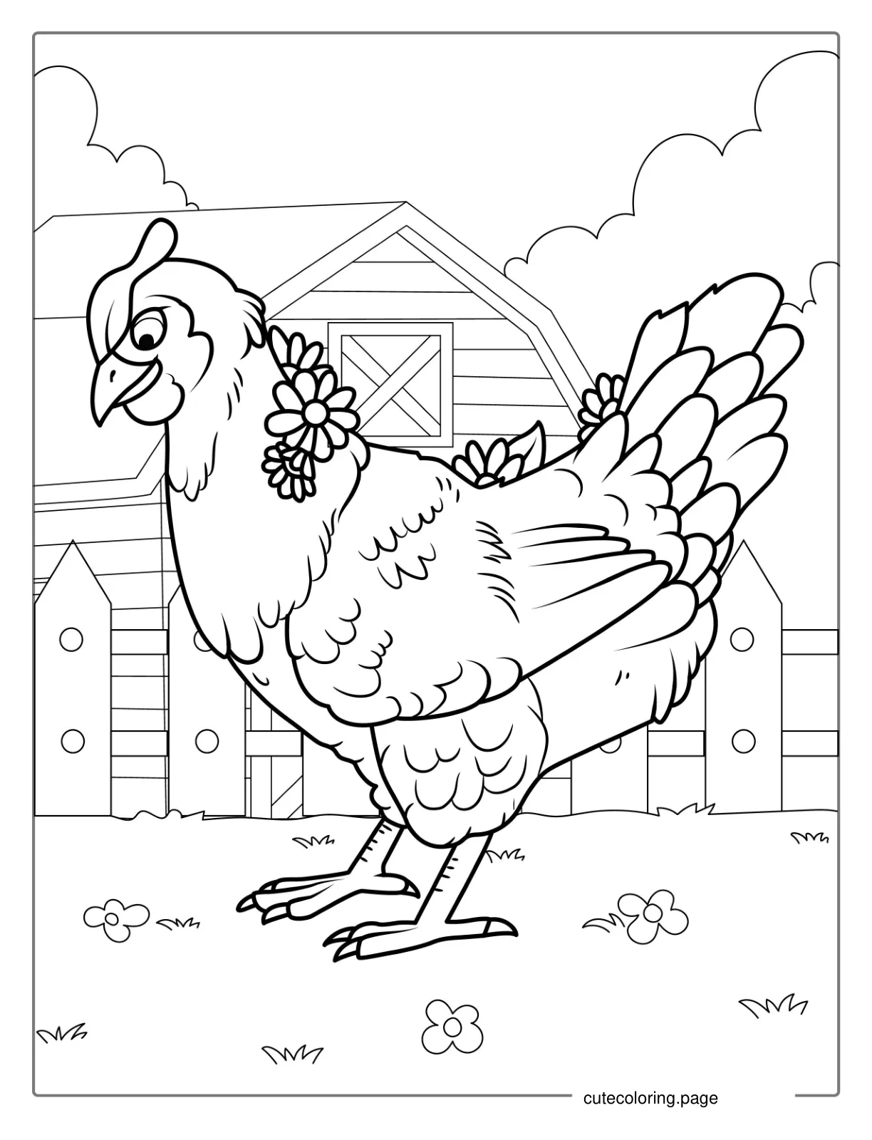 Brahma Chicken Coloring Page coloring page