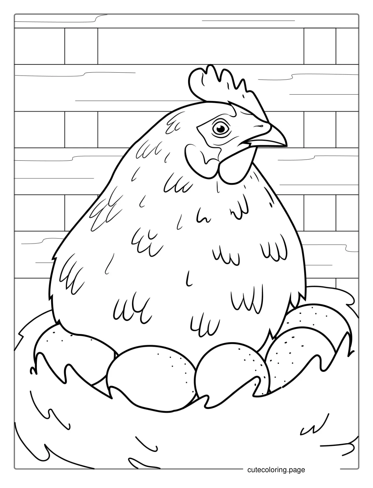 Brooding Hen Coloring Page coloring page