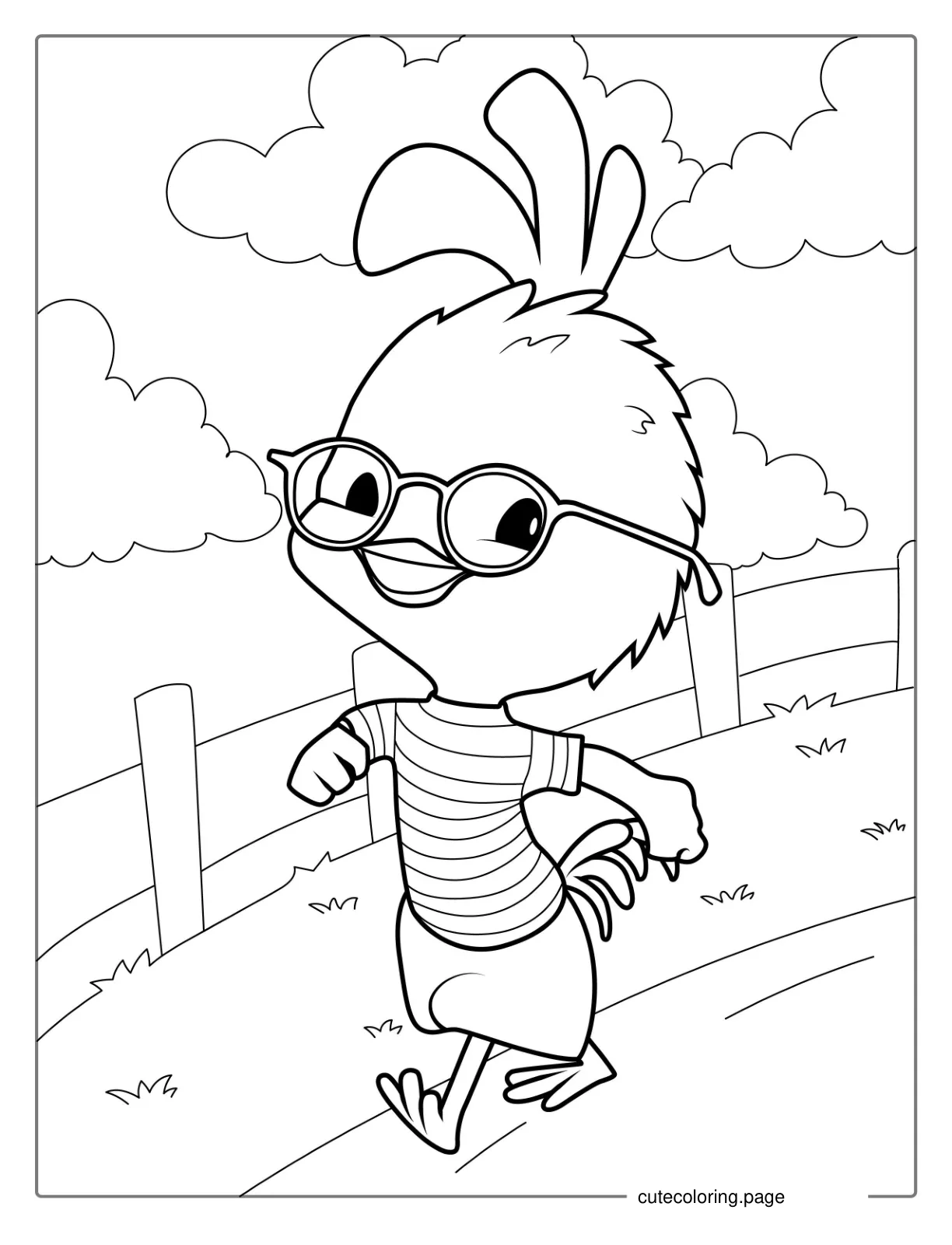 Coloring Page Of Ace Cluck From Chicken Little coloring page