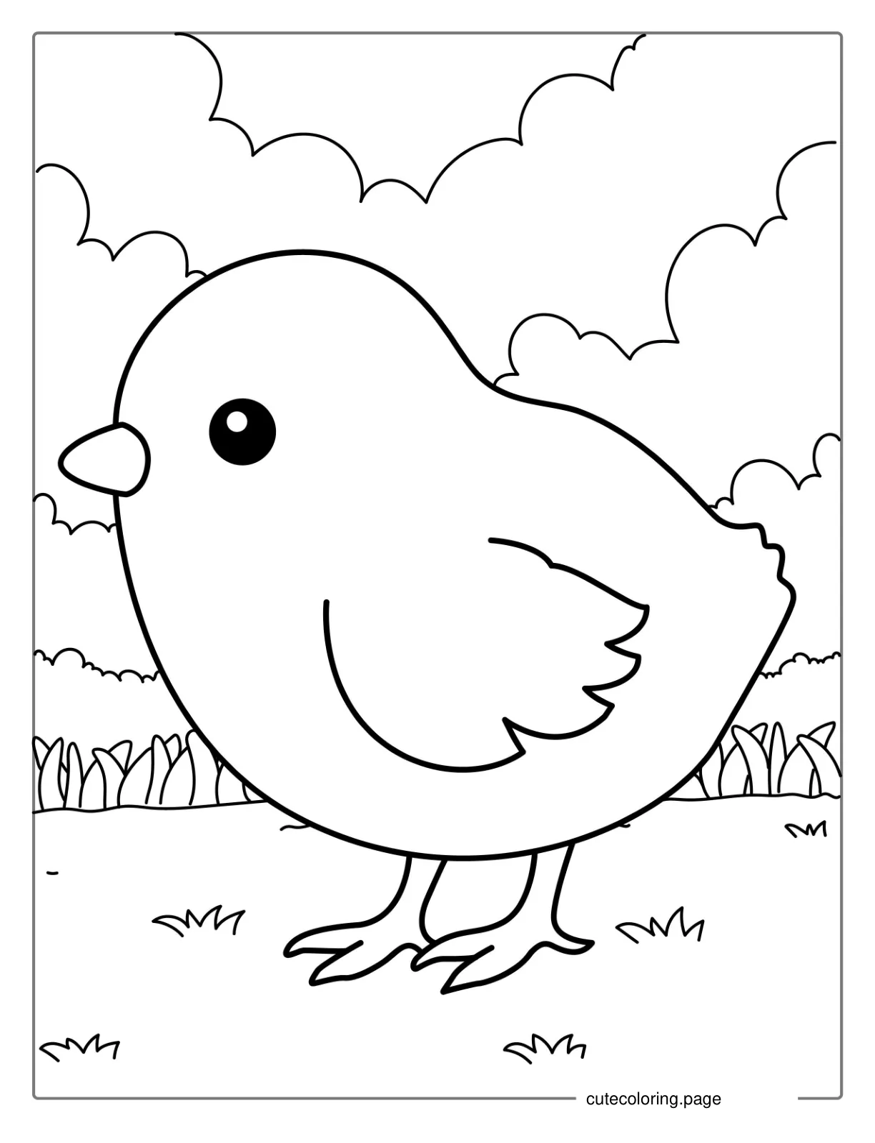 Cute Baby Chick Coloring Page For Kids coloring page