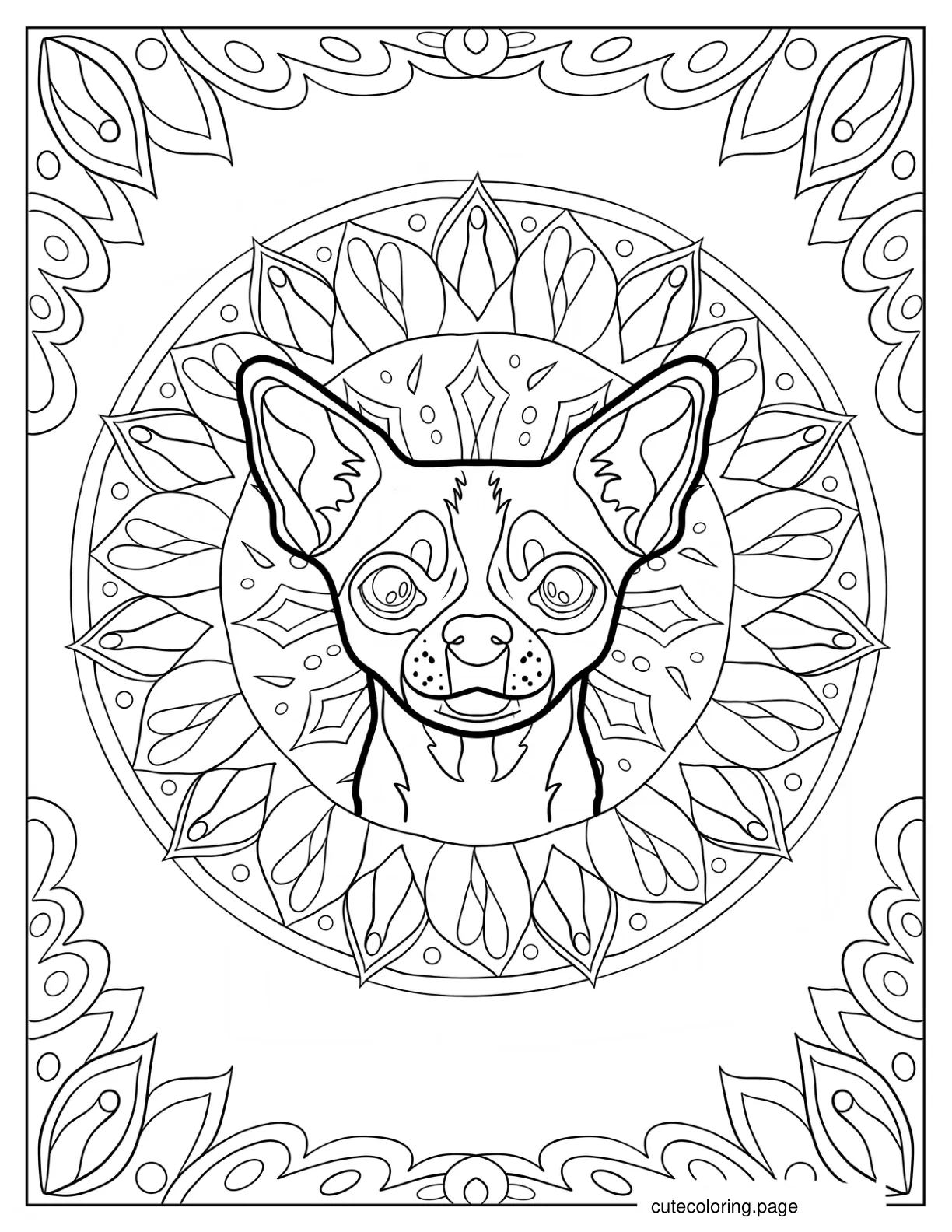 Chihuahua Mandala coloring page