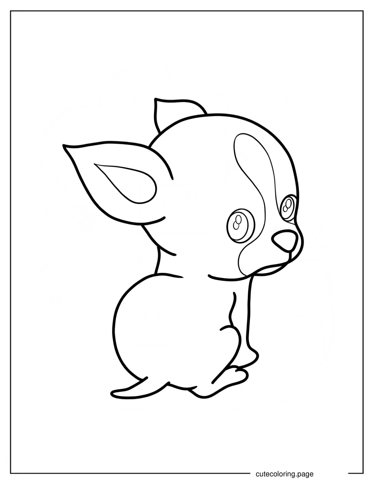 Cute Baby Chihuahua Coloring Page For Preschoolers coloring page