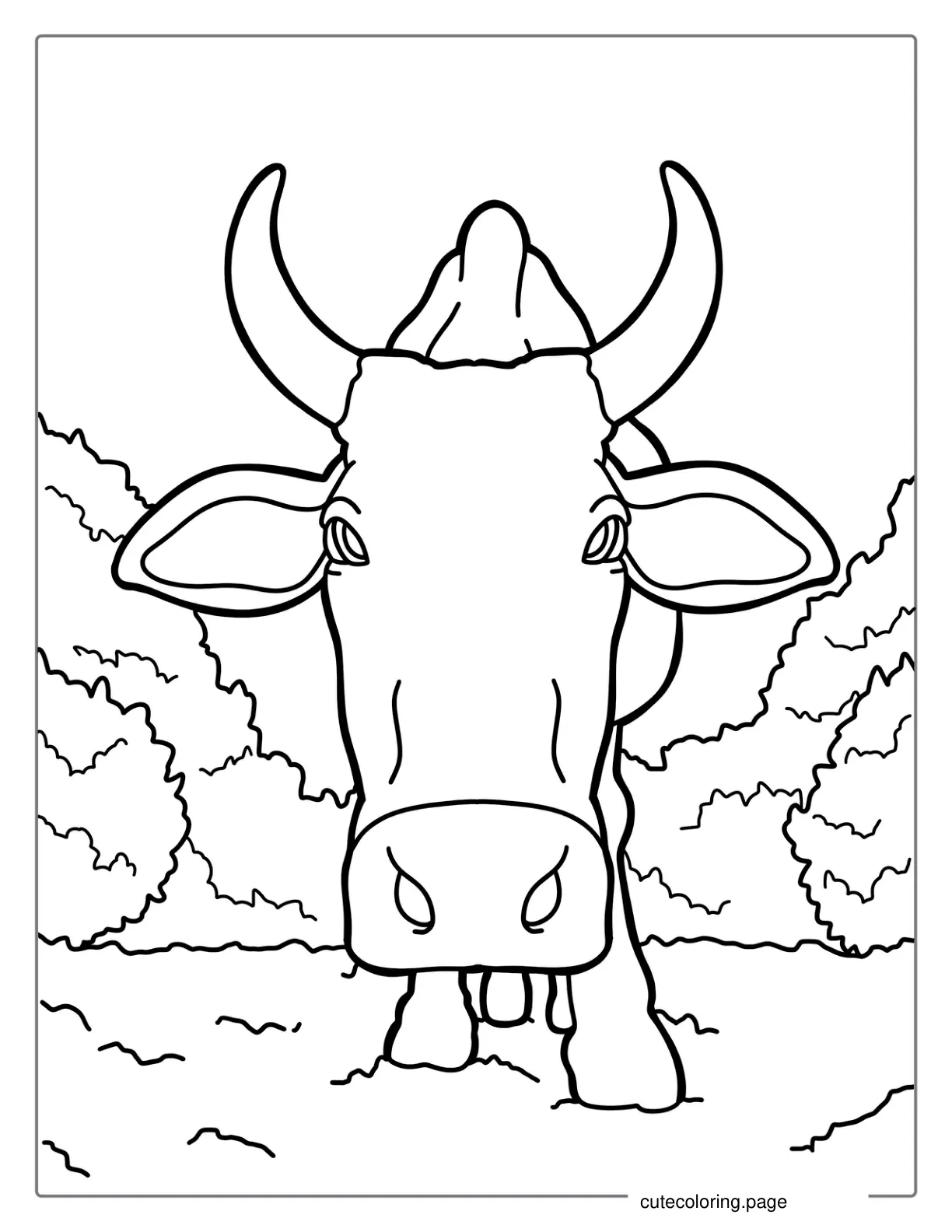 Close Up Of Bull Horns Coloring Sheet coloring page