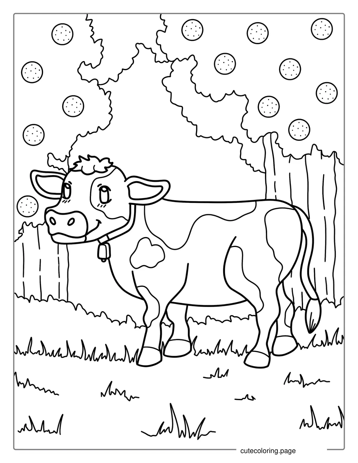 Easy Baby Cow Coloring In Page coloring page