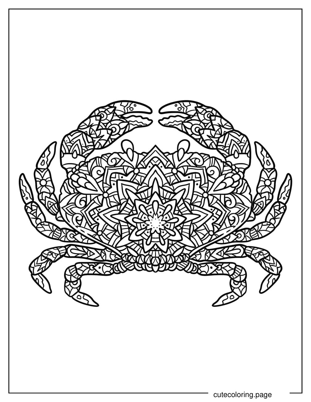 Intricate Crab Mandala coloring page