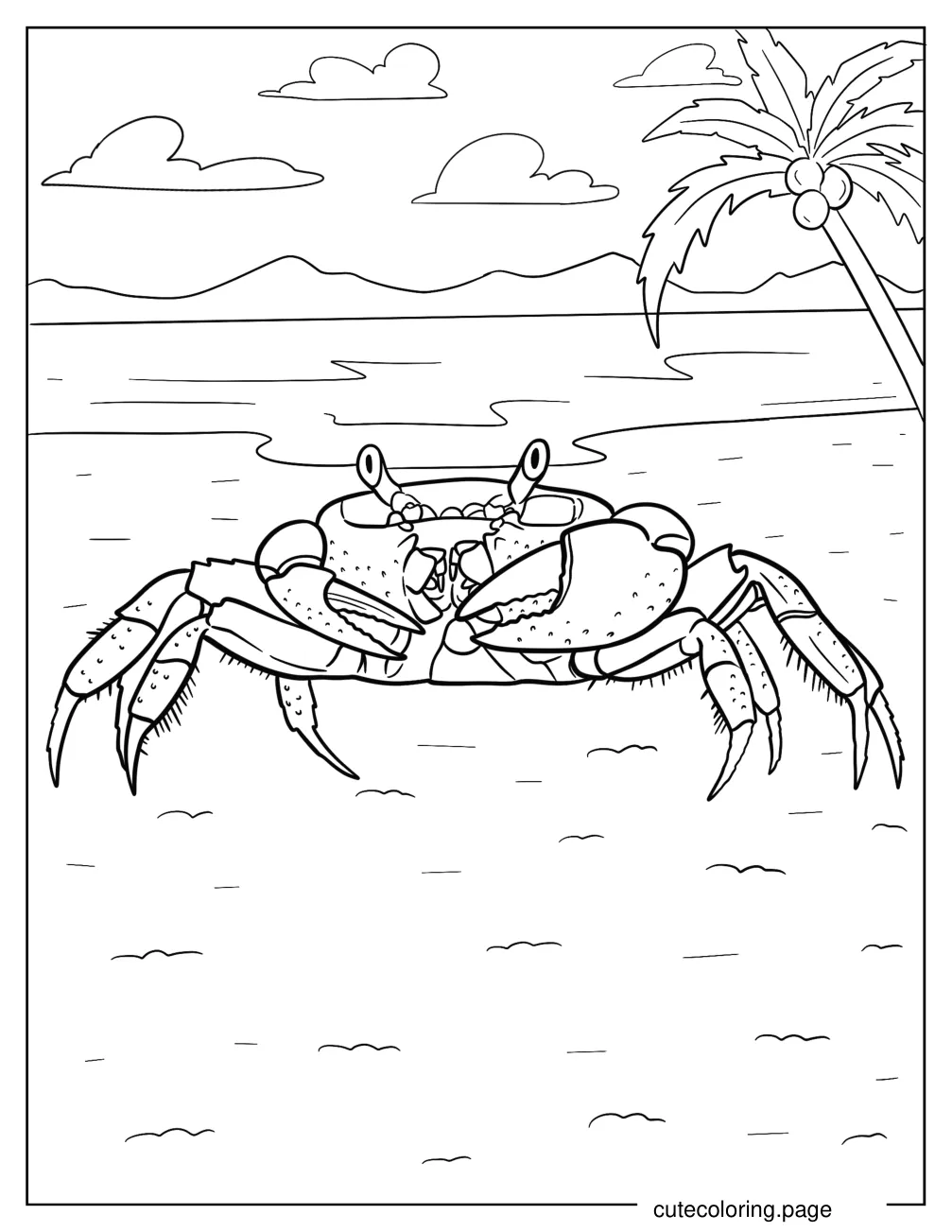 Nigerian Moon Crab At The Beach coloring page