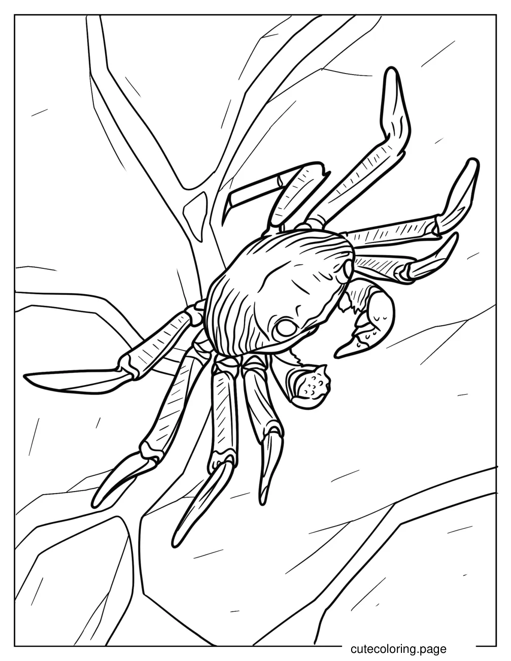 Realistic Christmas Island Red Crab Crawling Over Rocks Coloring Sheet coloring page