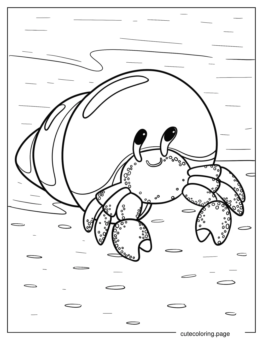 Simple Hermit Crab Coloring Page coloring page