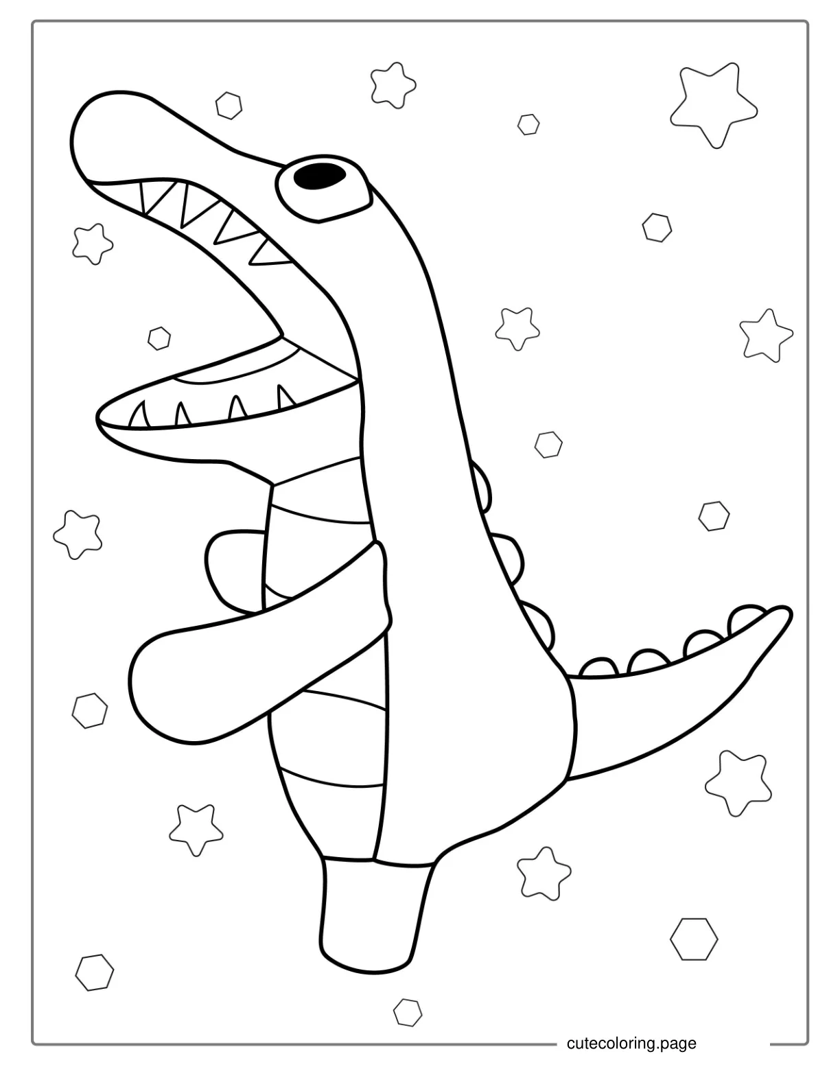 Easy Outline Of a Crocodile For Preschoolers1 coloring page