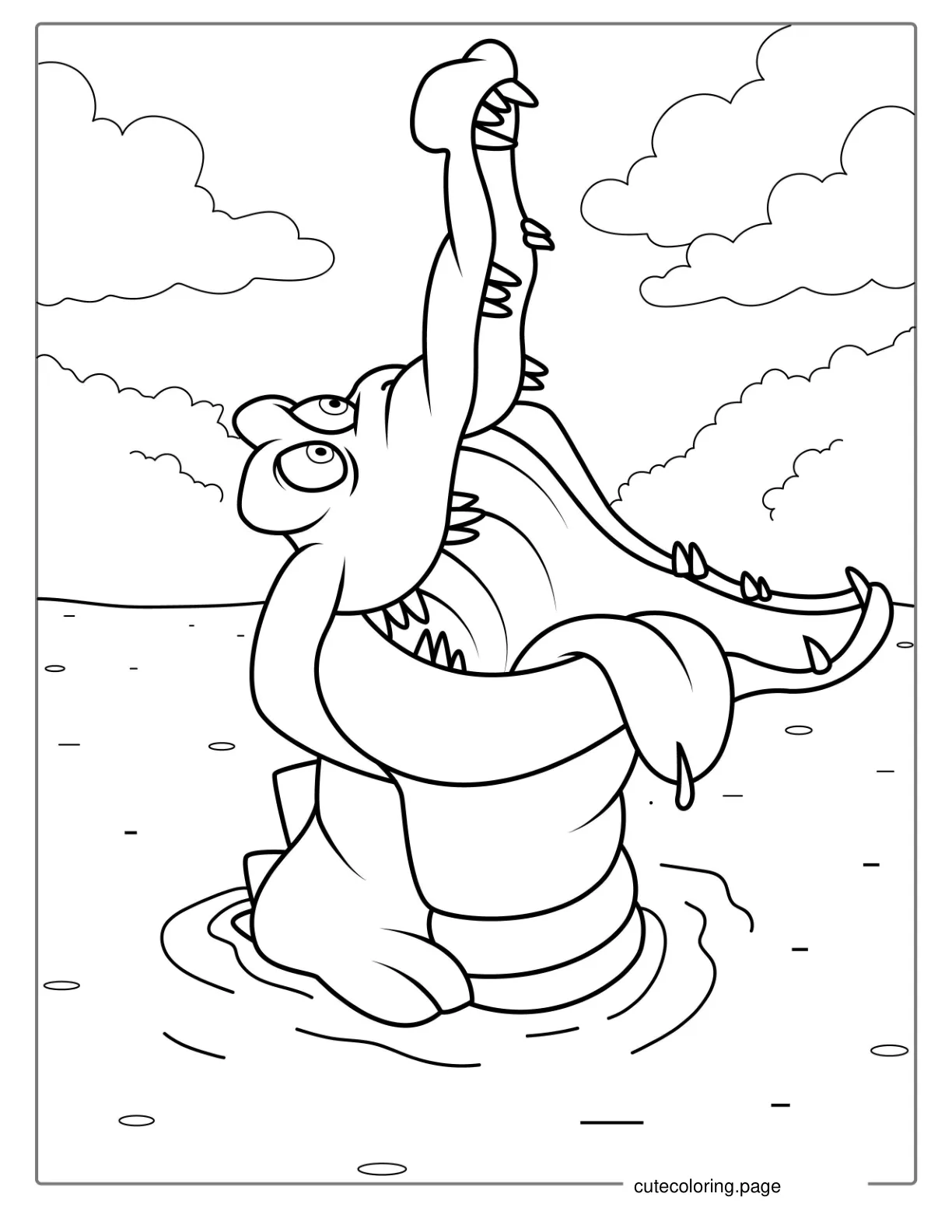 Peter Pan Tick Tock Crocodile To Color coloring page