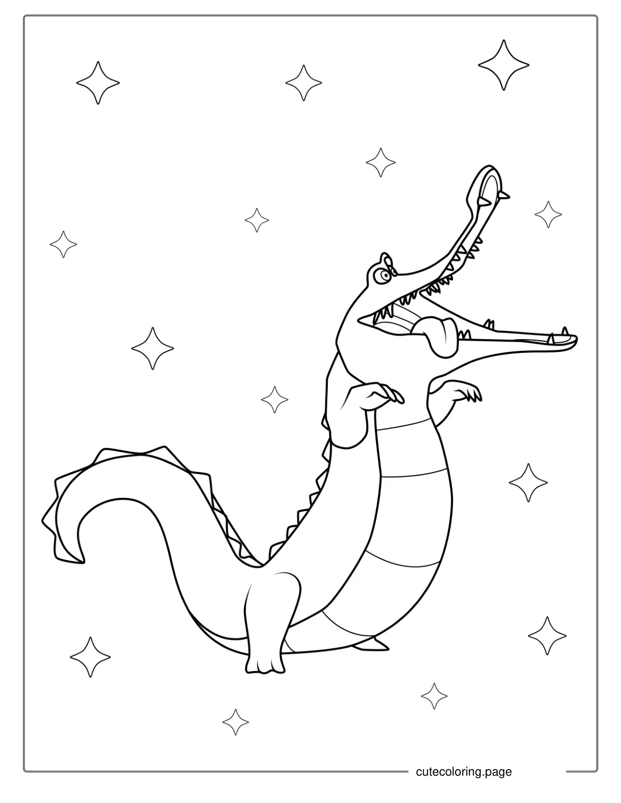 Tick Tock The Crocodile From Pater Pan To Color coloring page