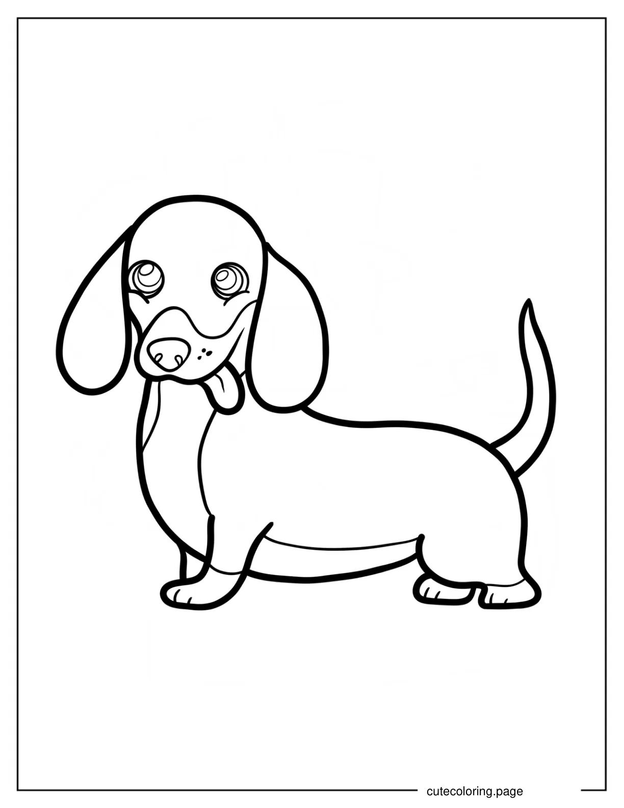 Easy Cute Dachshund Coloring Sheet For Preschoolers coloring page