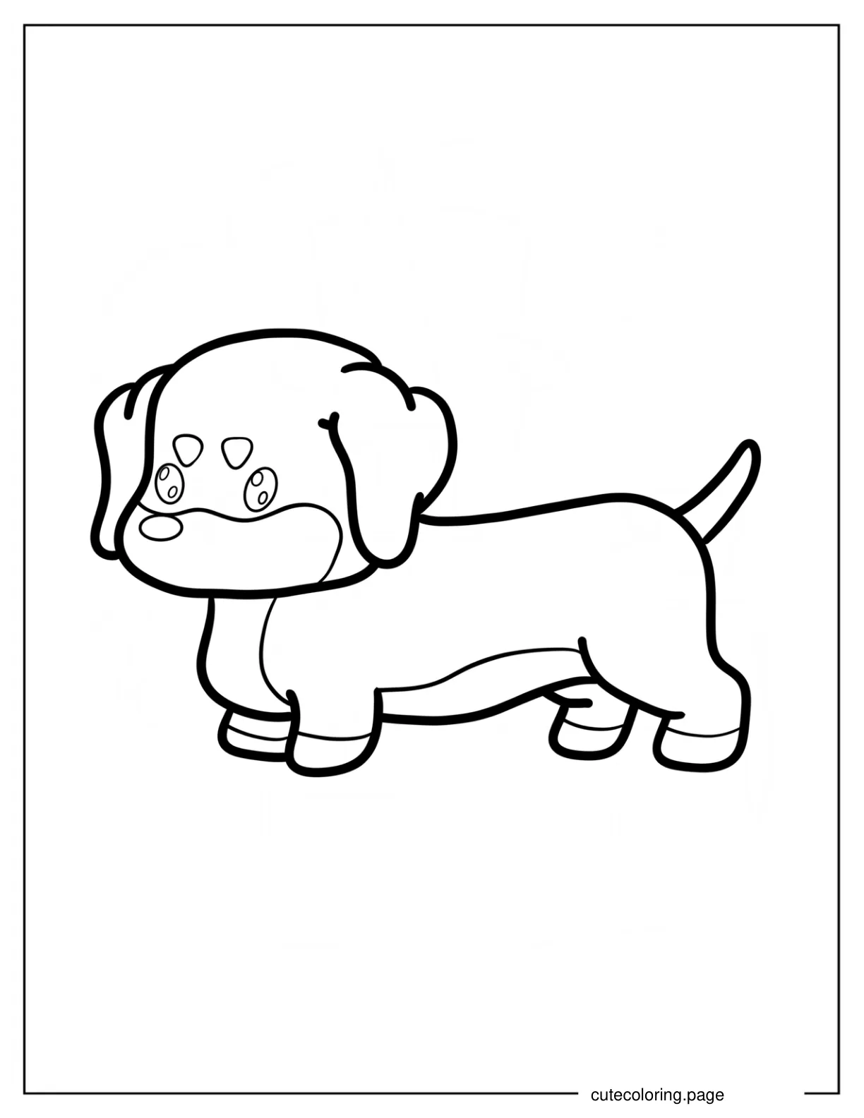 Easy Dachshund Coloring Page For Kids coloring page