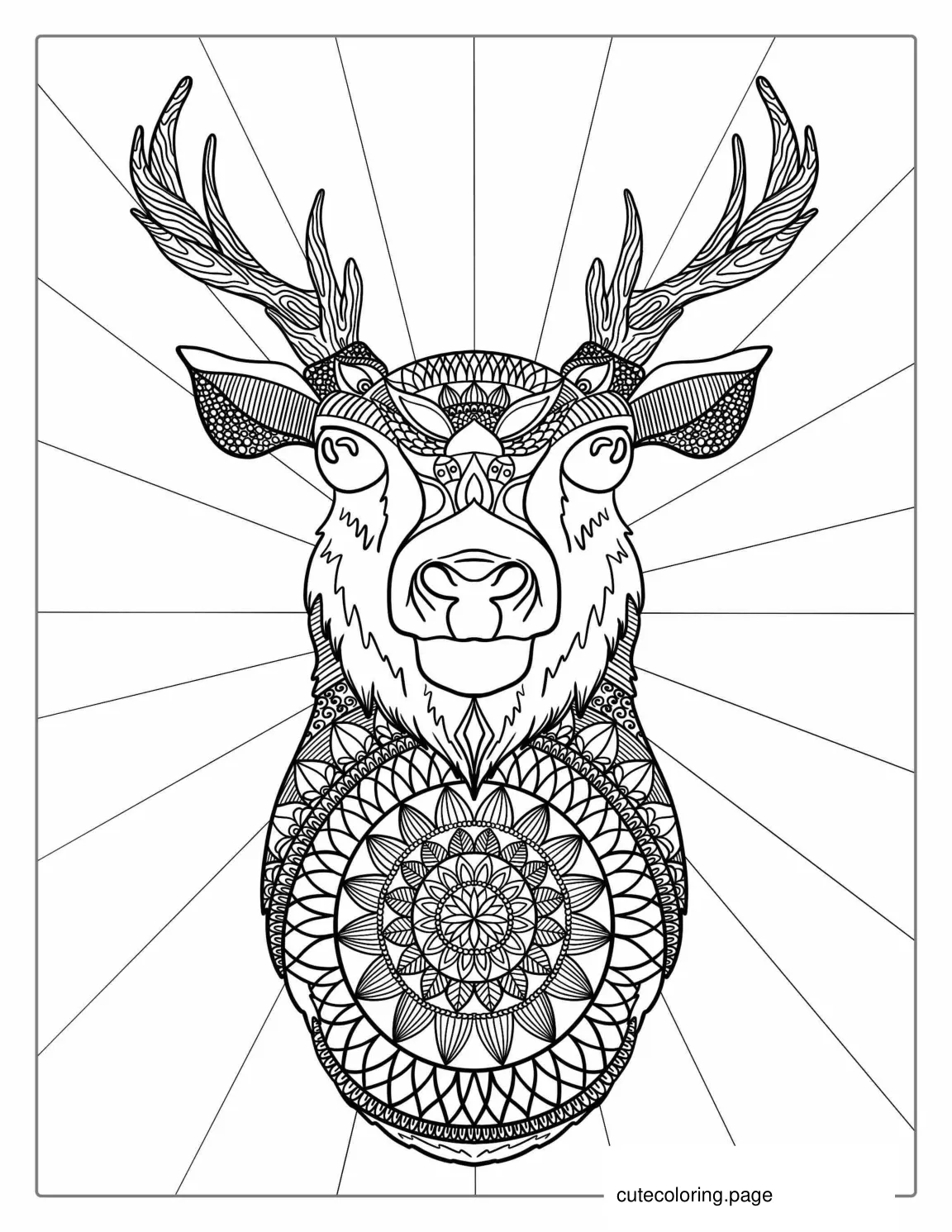 Deer Mandala Coloring Page coloring page