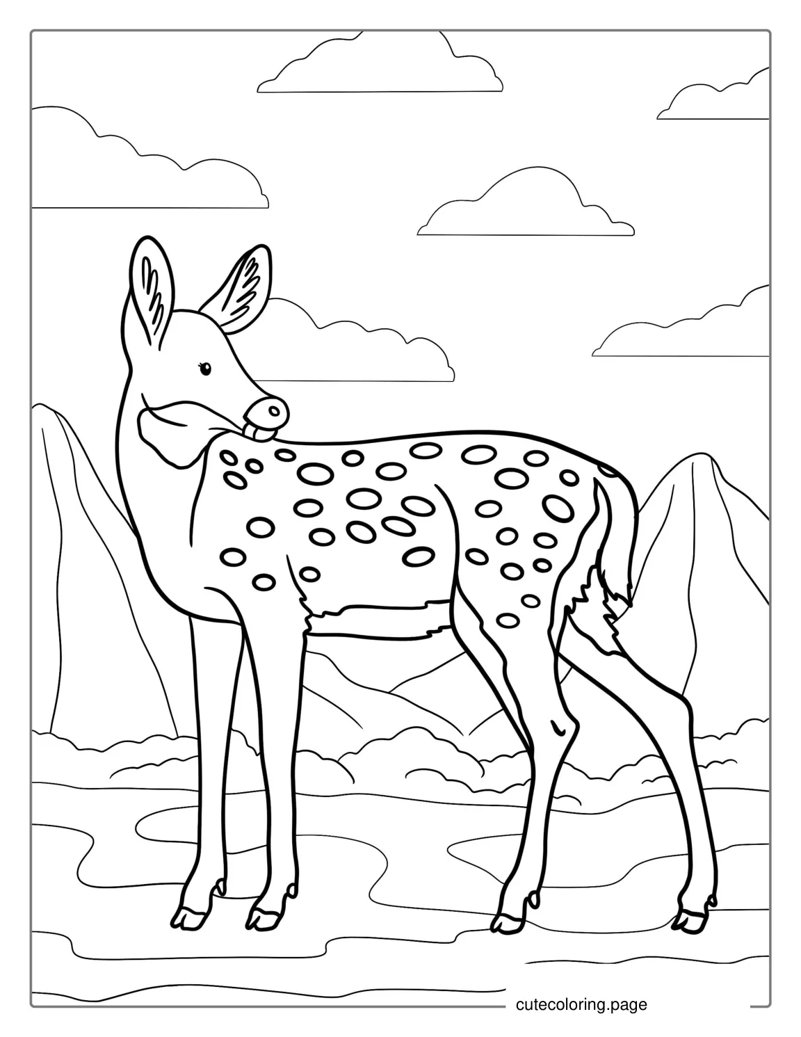 Simple Outline Of a Deer To Color coloring page