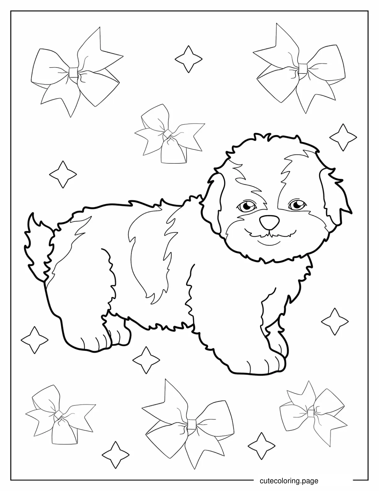 Adorable Shih Tzu To Color  coloring page