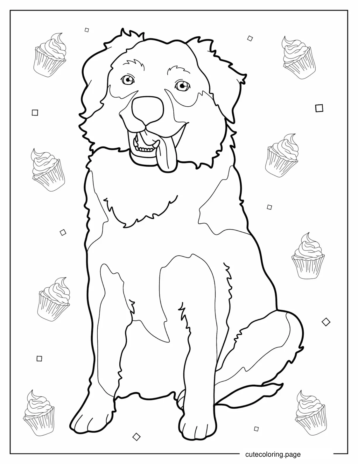 Australian Shepherd Dog With Tongue Out coloring page