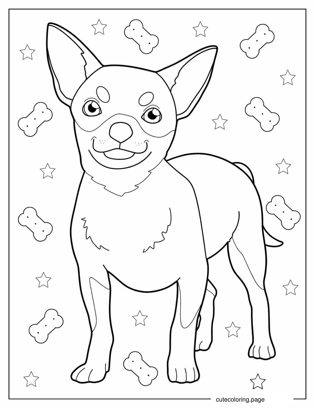 Coloring Page Of Cute Chihuahua coloring page