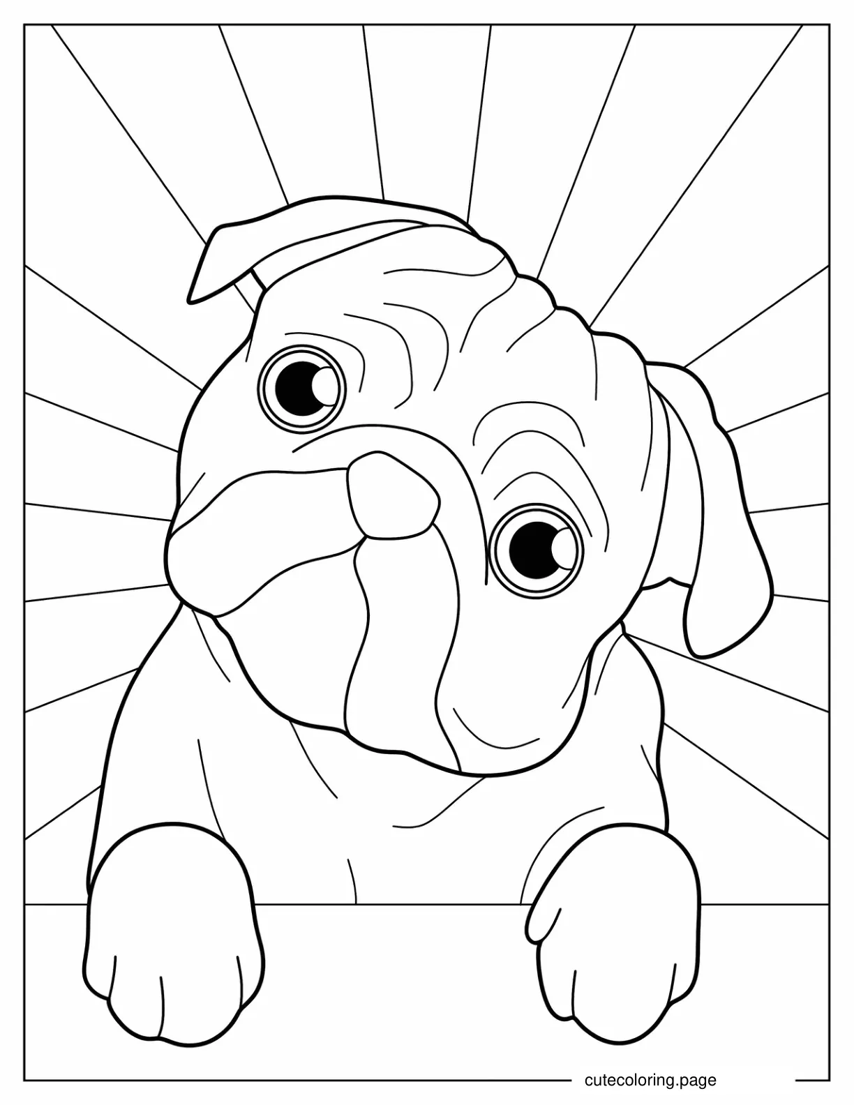 Coloring Page Of Pug With Tilted Head coloring page