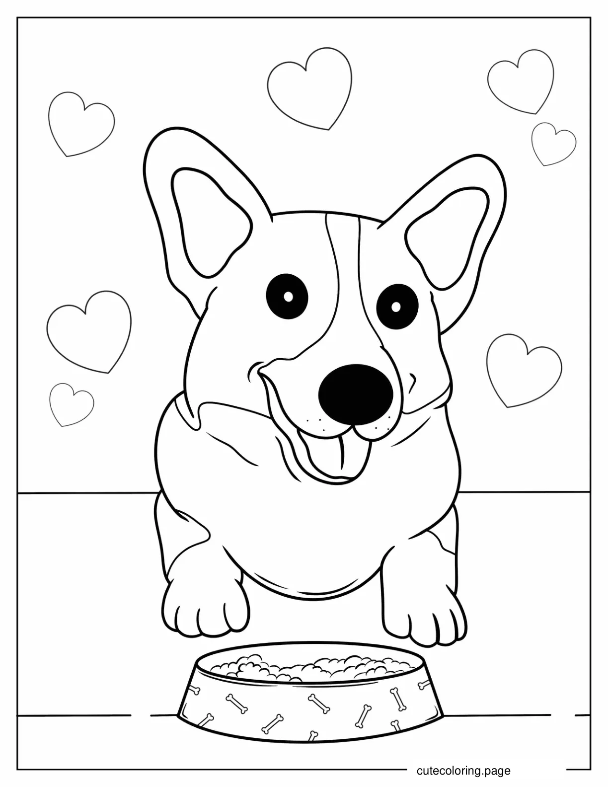 Cute Kawaii Corgi To Color coloring page