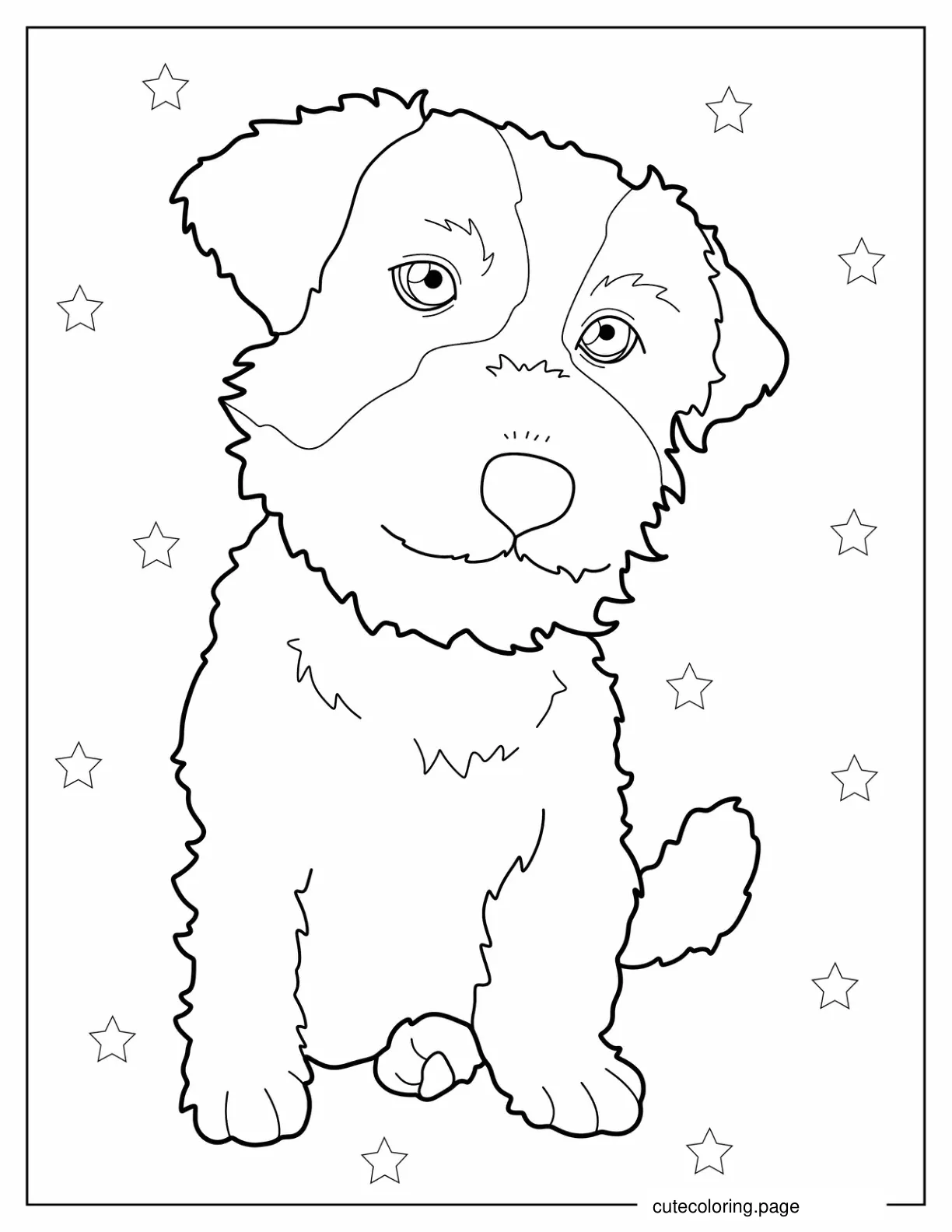 Furry Jack Russell Terrier coloring page