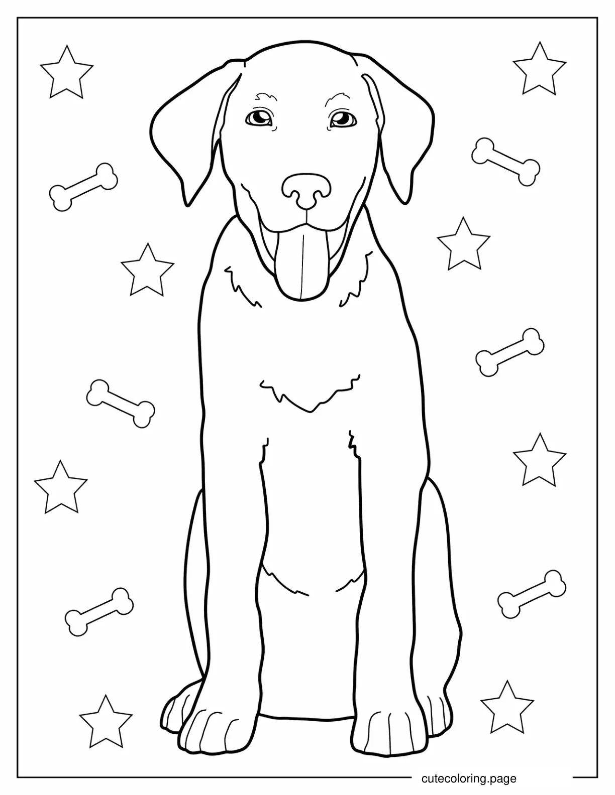 Labrador Puppy Coloring Sheet For Kids coloring page