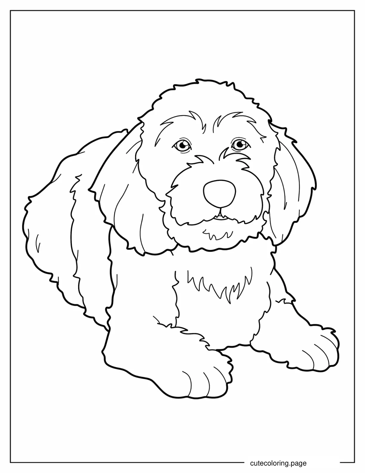 Large Basset Dog Lying Down coloring page