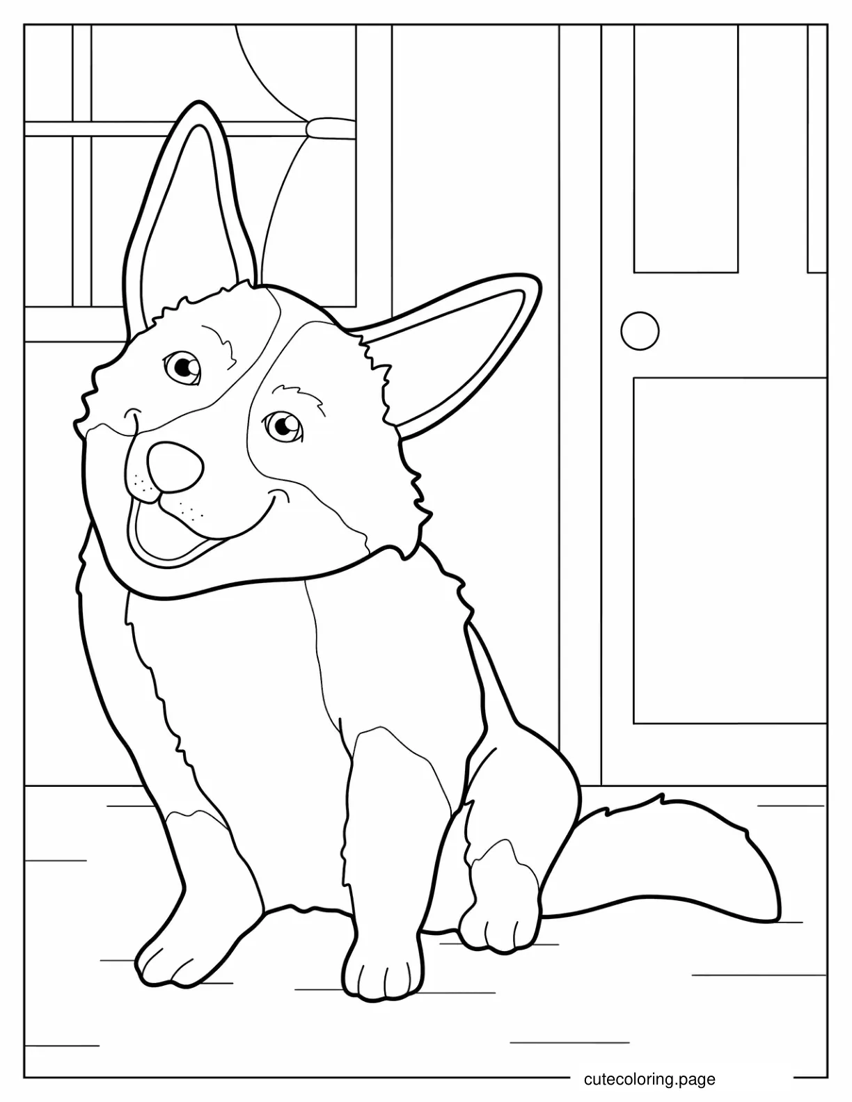 Large Sheepdog Resting In The Field Coloring Page coloring page