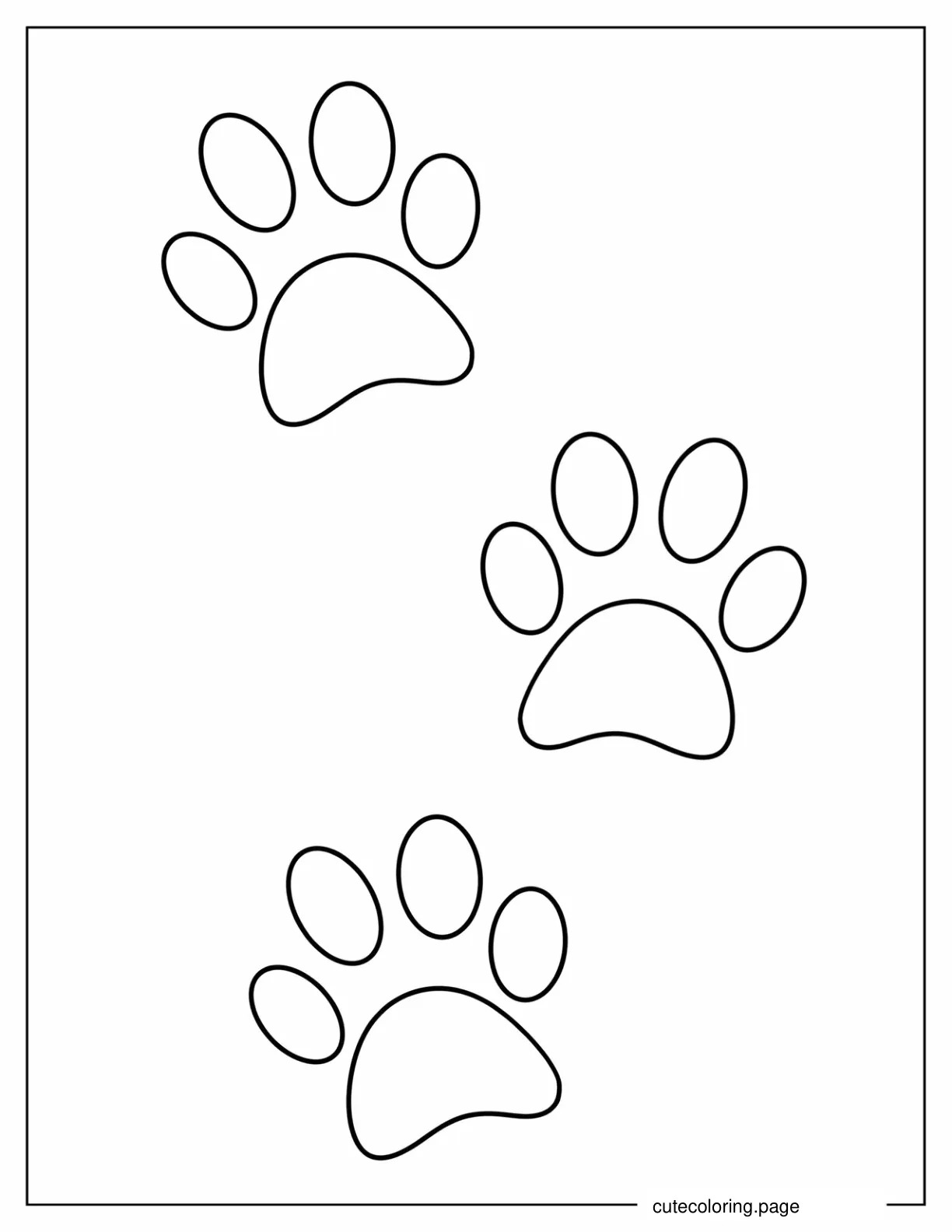 Paw Prints For Preschoolers To Color coloring page