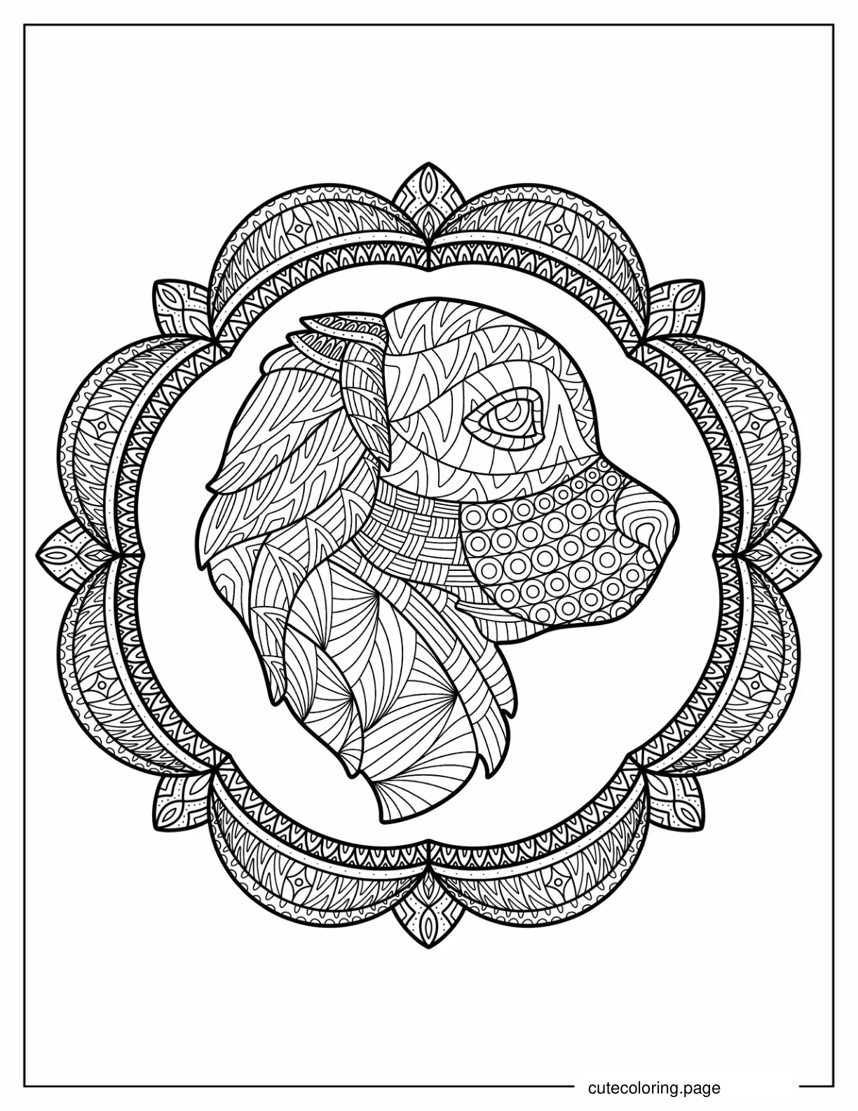 Puppy Mandala coloring page