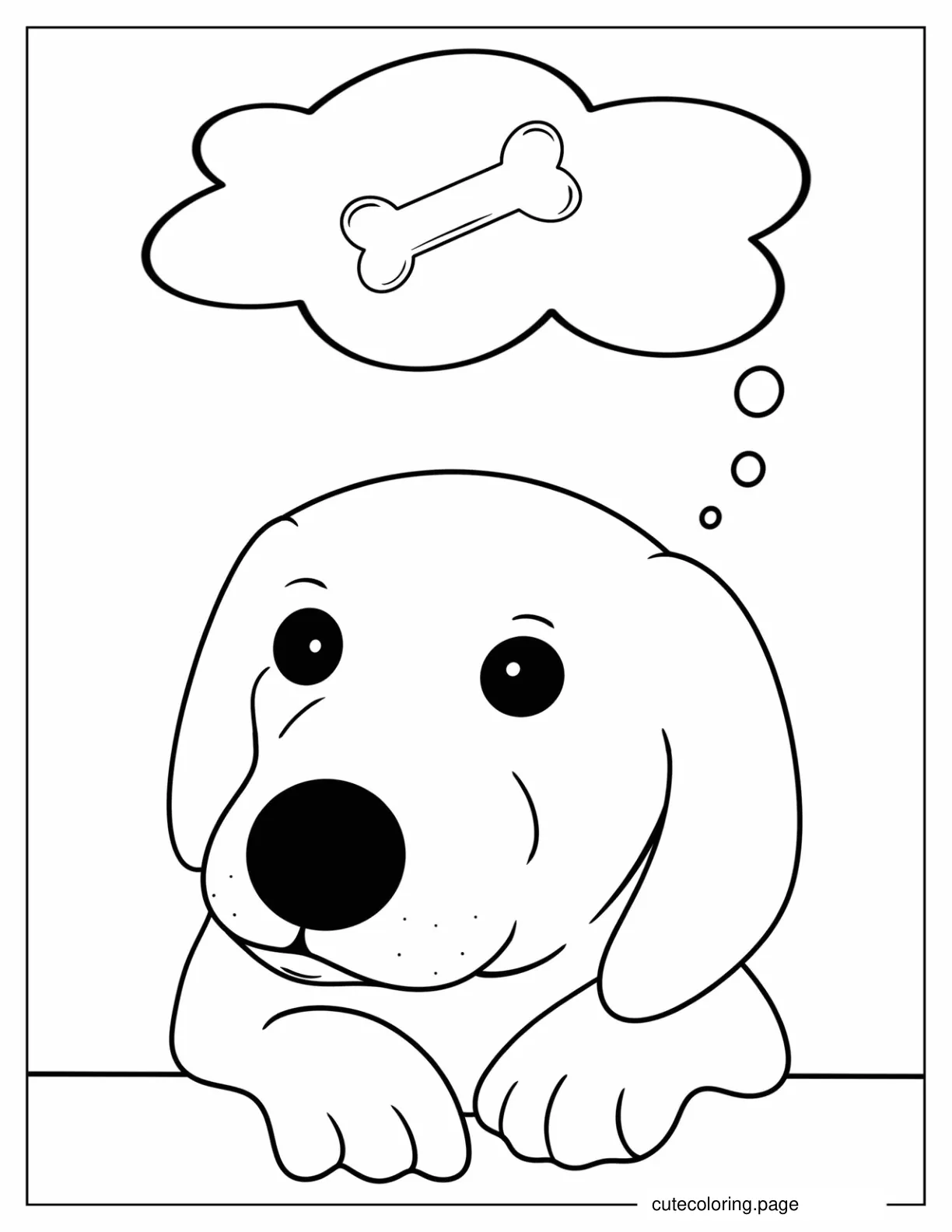 Puppy Thinking About Treats coloring page