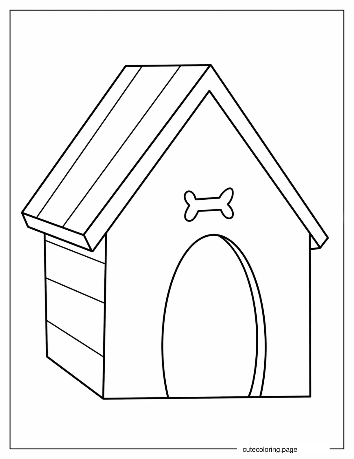 Simple Dog House Outline coloring page