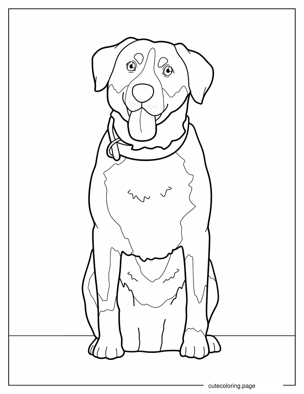 Simple Outline Of Greater Swiss Mountain Dog coloring page