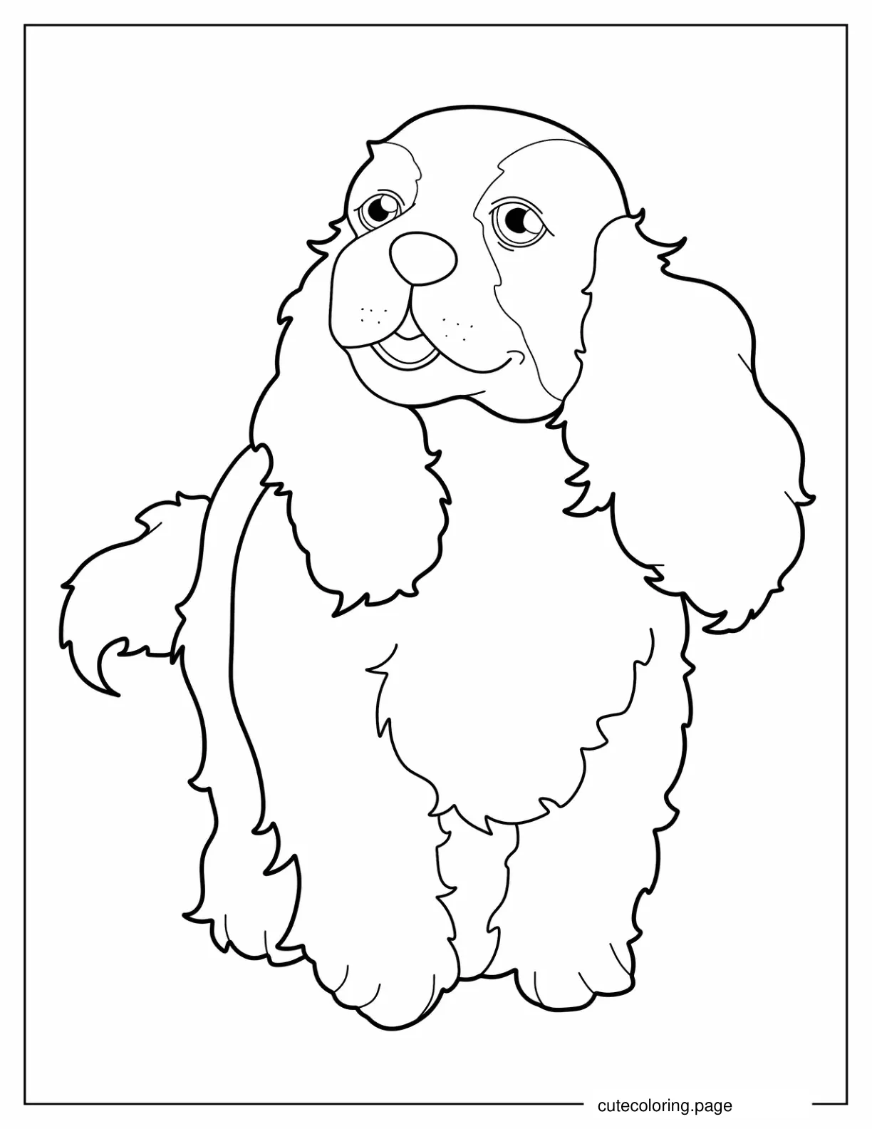 Smiling Corgi In Front Of Door To Color coloring page