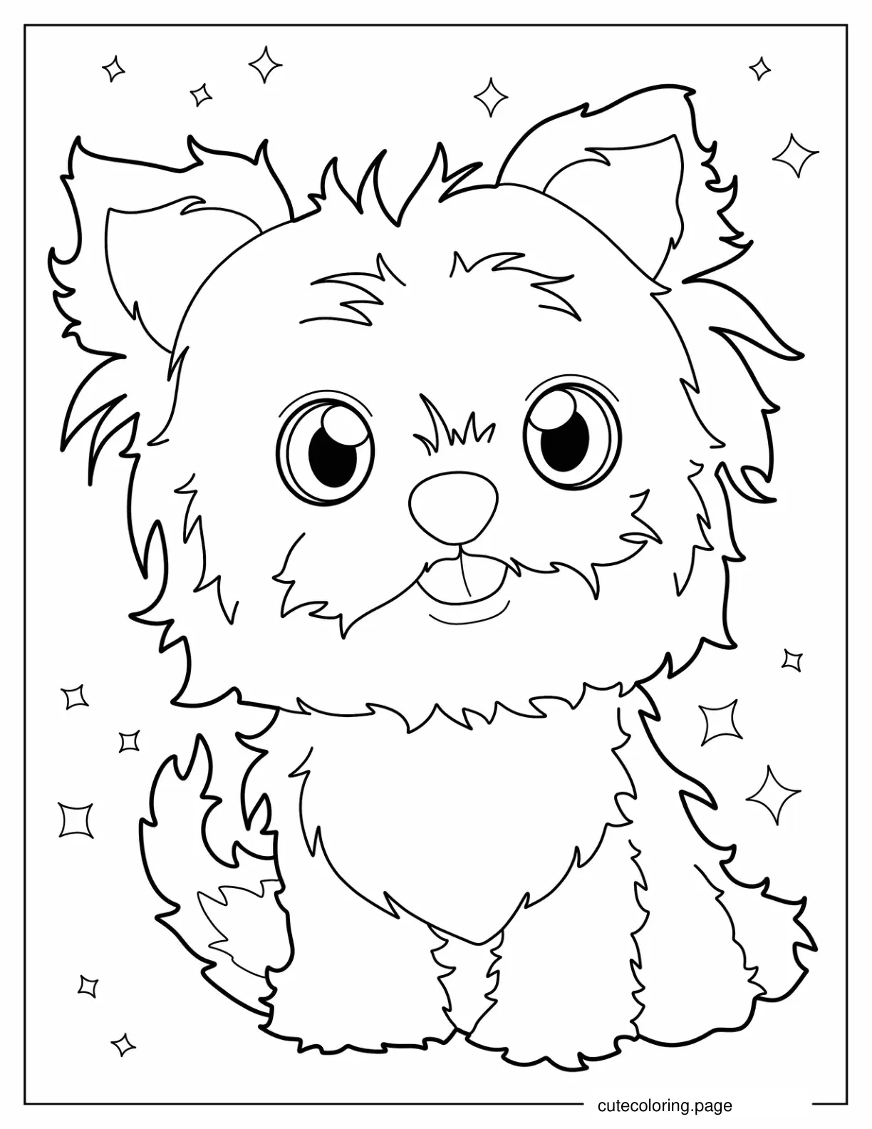 Yorkshire Terrier Coloring Page For Kids coloring page