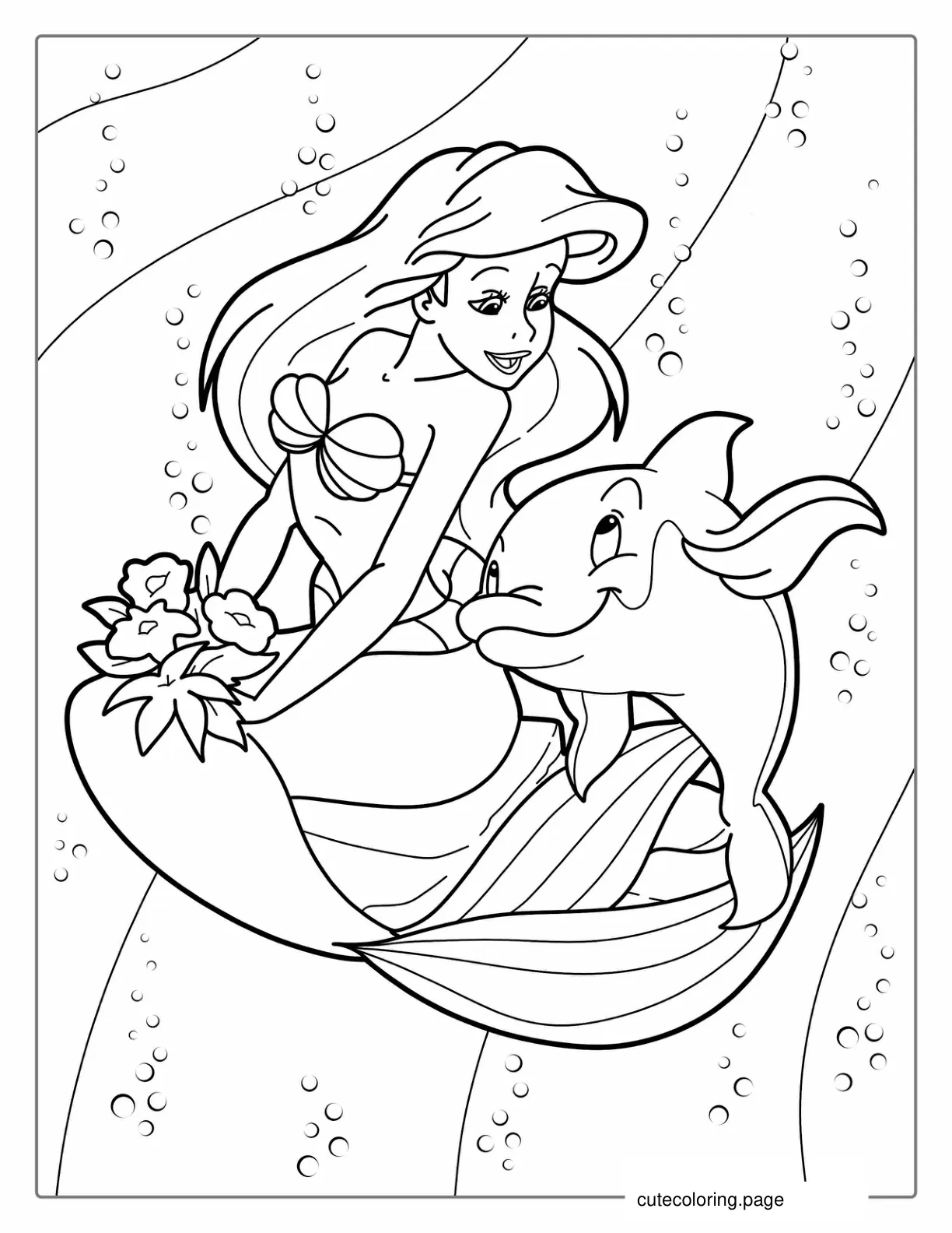 Breaker The Dolphin From The Little Mermaid Coloring Sheet coloring page