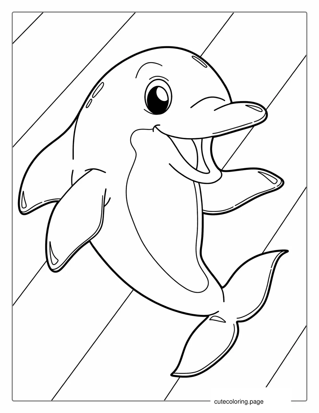 Easy Coloring Sheet For Dolphin For Preschoolers coloring page