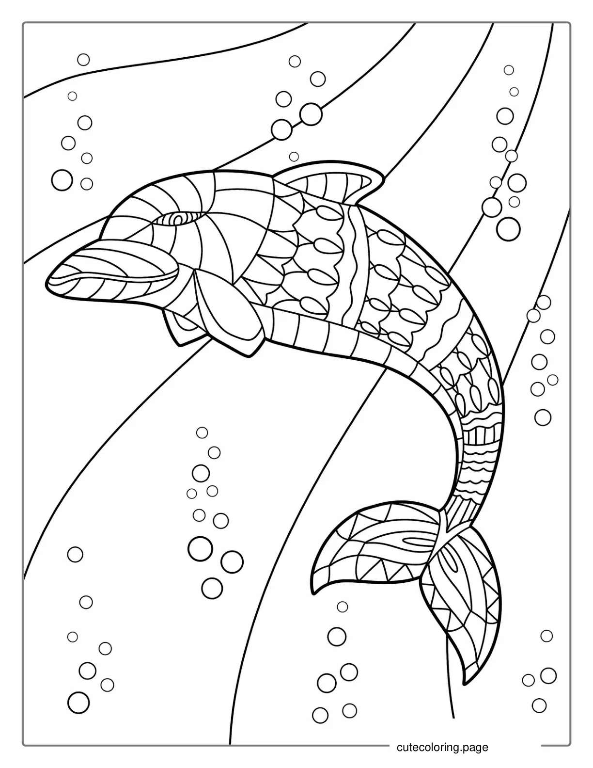 Mandala Dolphin Coloring Page For Adults coloring page