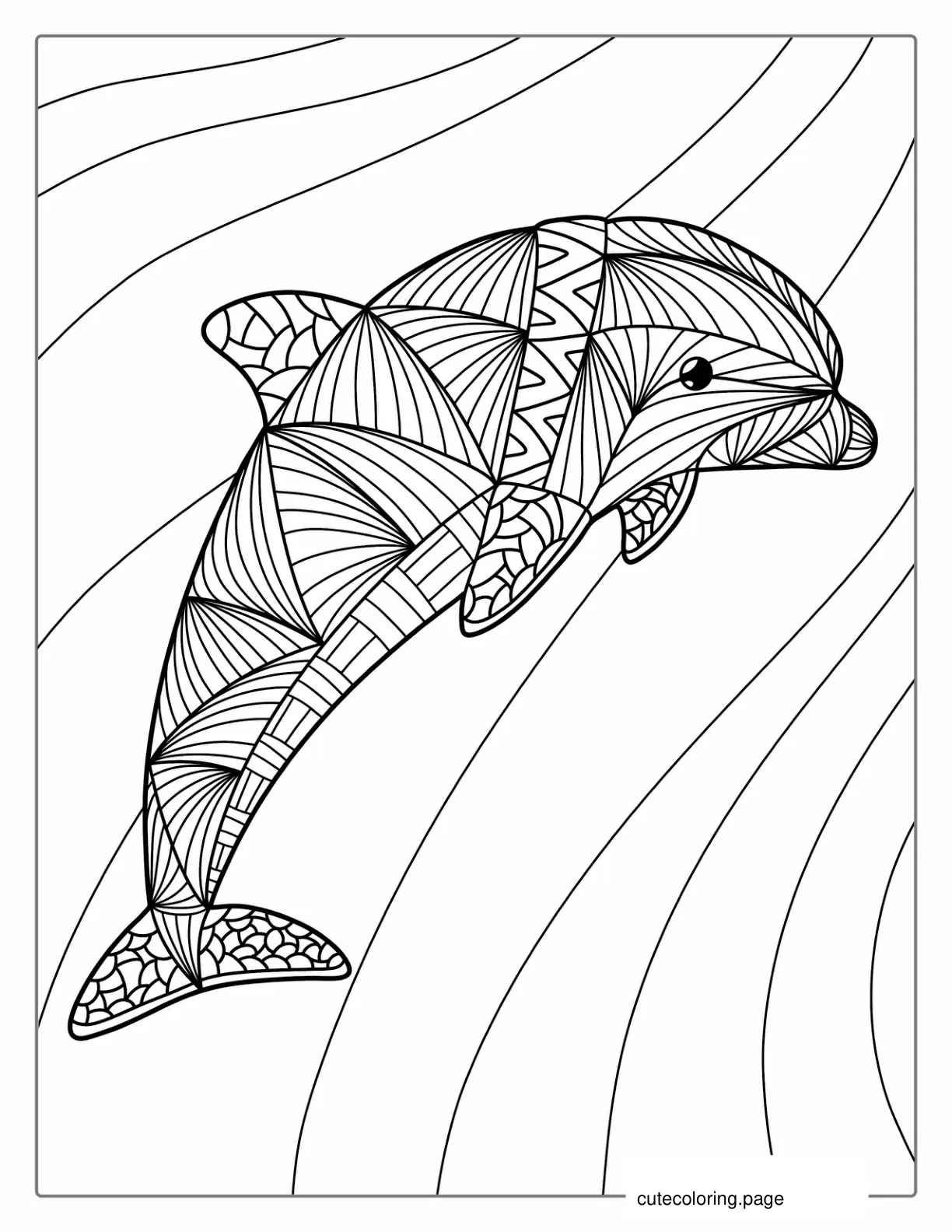 Mandala Dolphin Coloring Sheet For Adults coloring page